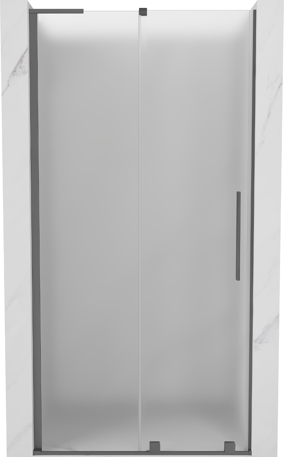 Mexen Velar L drzwi prysznicowe rozsuwane 120 cm, szron, gun metal - 871-120-003-31-95